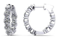 Luxury Inside Out Diamond Hoop Earrings Diamond  with 1.68 ct.(finished) 3mm