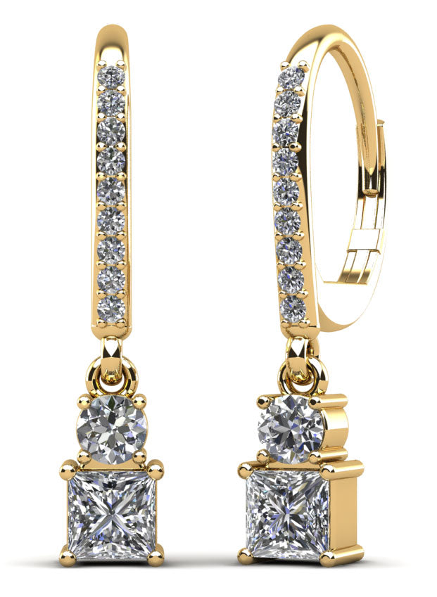 Darling Diamond Drop Earrings Diamond  with 1.19 ct.(finished) 1.2mm, 3.2mm, 4mm