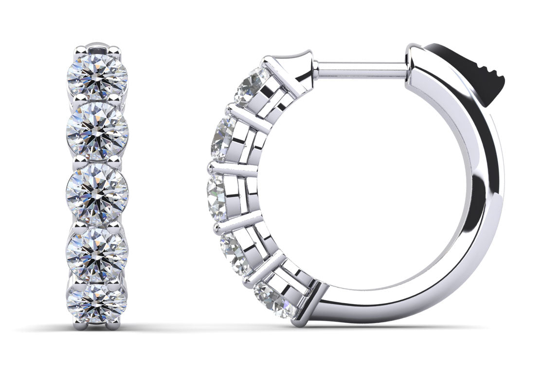 Hypnotic Diamond Hoop Earrings Diamond  with 2.50 ct.(finished) 4mm