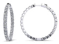 Diamond Crown Hoop Earrings Large Diamond  with 1.54 ct.(finished) 1.75mm