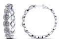 Oval and Round Diamond Hoop Earrings Diamond  with 5.03 ct.(finished) 5x3mm, 1.2mm