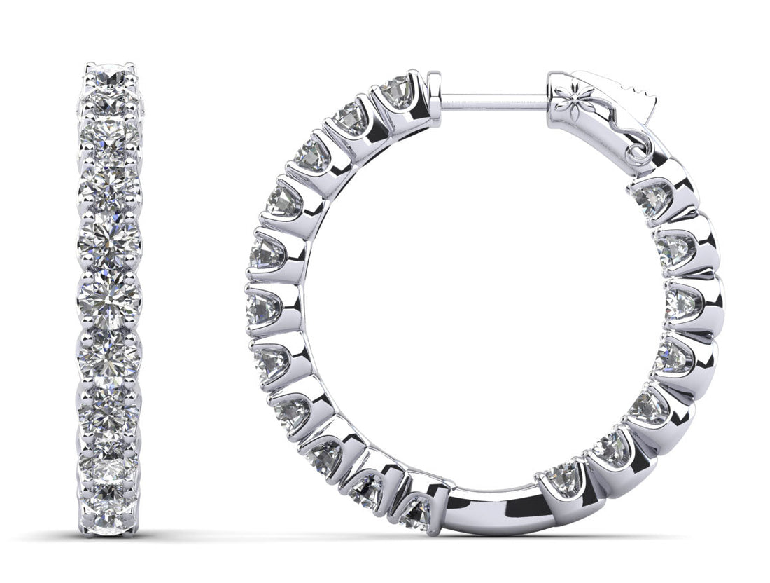 U Shape Brilliance Diamond Hoops Diamond  with 2.04 ct.(finished) 2.4mm