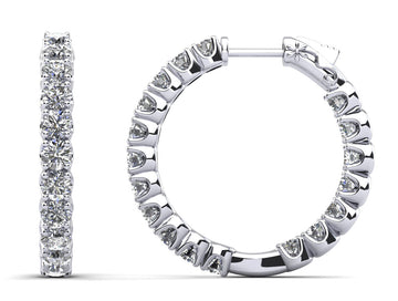 U Shape Brilliance Diamond Hoops Diamond  with 5.04 ct.(finished) 3.3mm