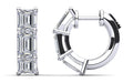 Six Stone Emerald Cut Diamond Huggie Hoops Diamond  with 1.98 ct.(finished) 4.6x3.4mm