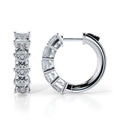 Ten Princess Cut Diamonds Hoop Earrings Lab-Grown Diamond  with 4.00 ct.(finished) 4mm