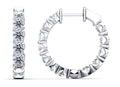 U Shape Cup Diamond Hoop Earrings Lab-Grown Diamond  with 2.24 ct.(finished) 2.6mm