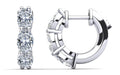 Six Stone Oval Diamond Hoop Earrings Diamond  with 1.20 ct.(finished) 4x3mm