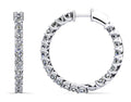 U Shape Prong Diamond Hoop Earrings Large Diamond  with 4.62 ct.(finished) 3mm