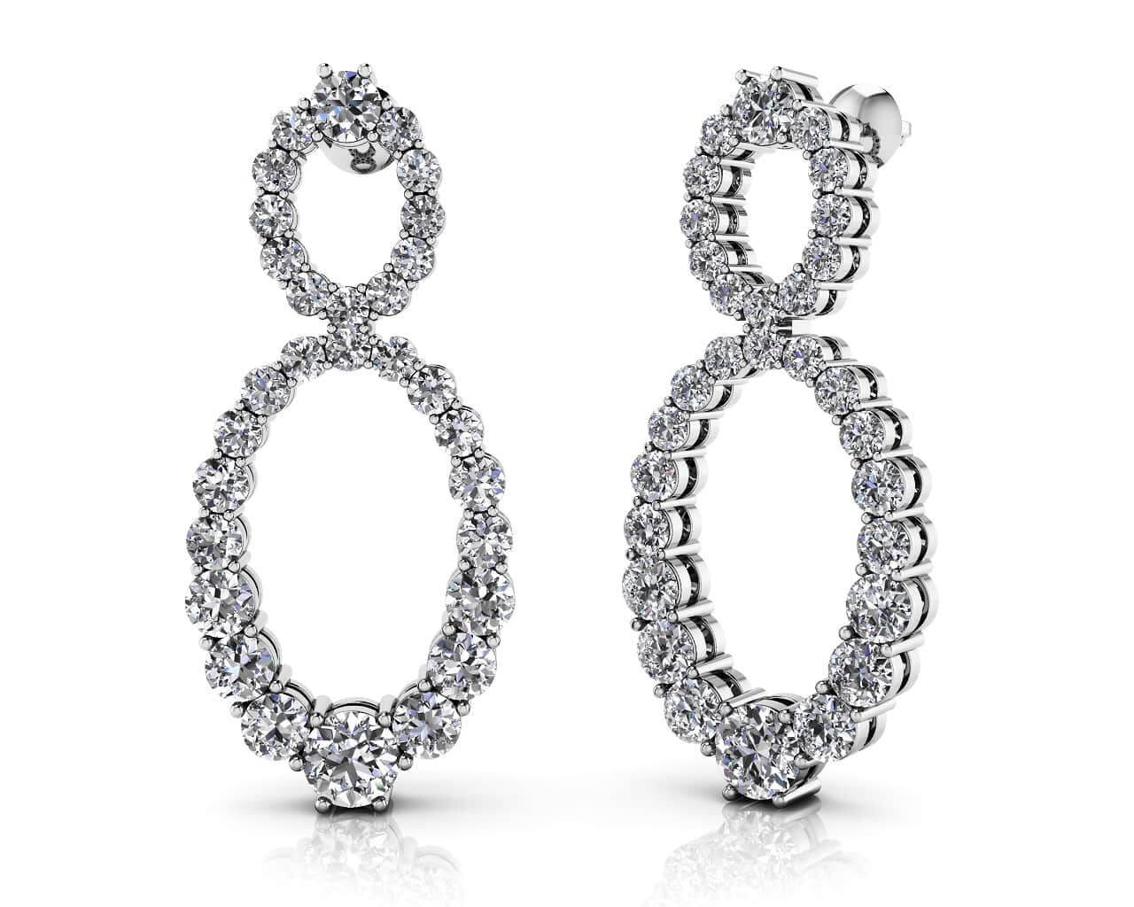 Oval Diamond Drop Earrings Diamond  with 0.91 ct.(finished)