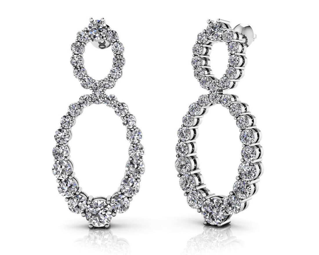 Oval Diamond Drop Earrings Diamond  with 1.38 ct.(finished)