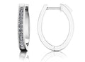 Classic Oval Hoop Earrings Lab-Grown Diamond  with 0.89 ct.(finished) 2mm, 2.25mm, 2.5mm