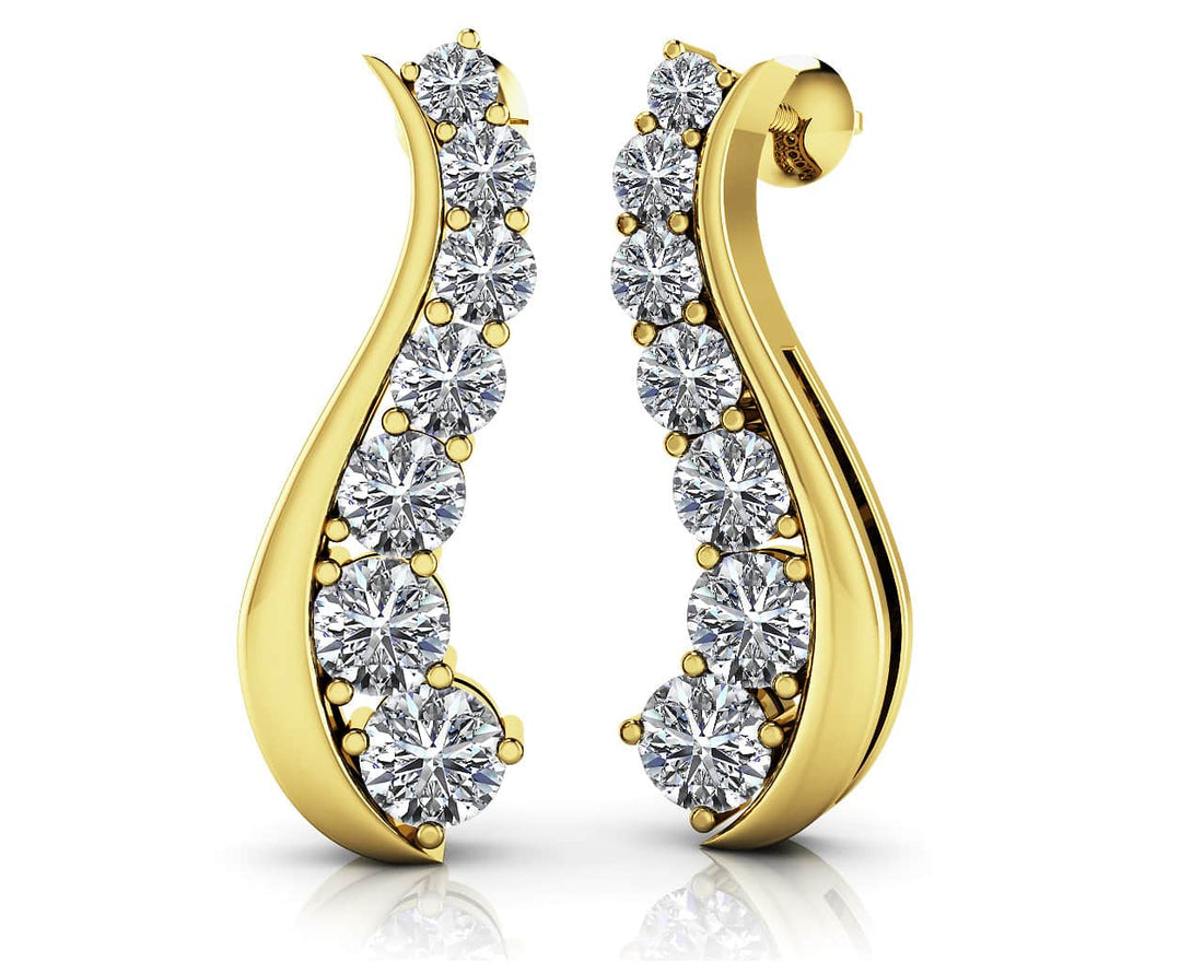 Wavy Journey Diamond Earrings Diamond  with 0.53 ct.(finished)