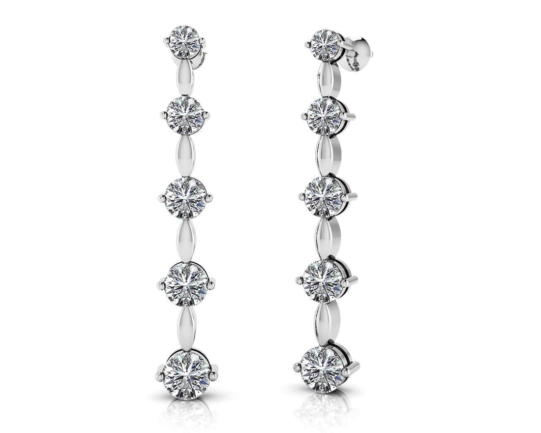 Graduated Diamond Journey Earrings Diamond  with 1.91 ct.(finished)