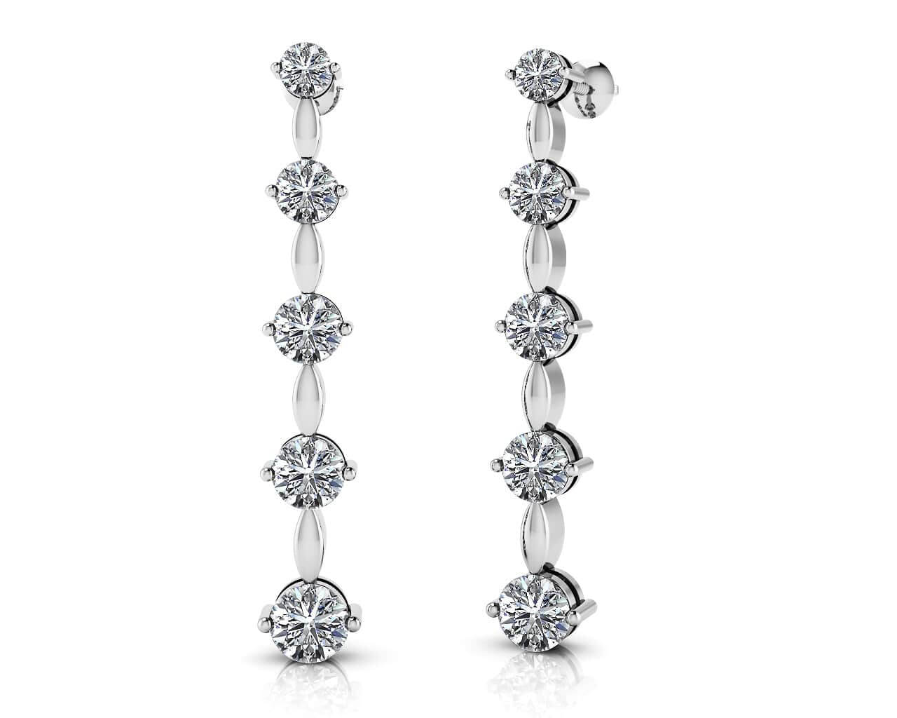 Graduated Diamond Journey Earrings Diamond  with 0.47 ct.(finished)