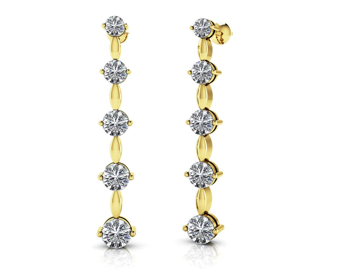 Graduated Diamond Journey Earrings Diamond  with 1.40 ct.(finished)