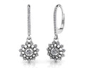 Diamond Starburst Shephard Hook Earrings Diamond  with 0.52 ct.(finished) 1.3mm, 2.5mm