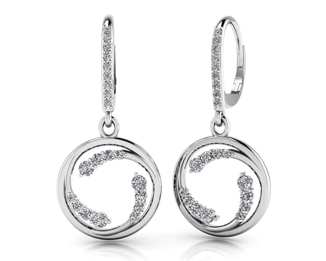 Diamond Wave Hoop Earrings Diamond  with 0.66 ct.(finished)