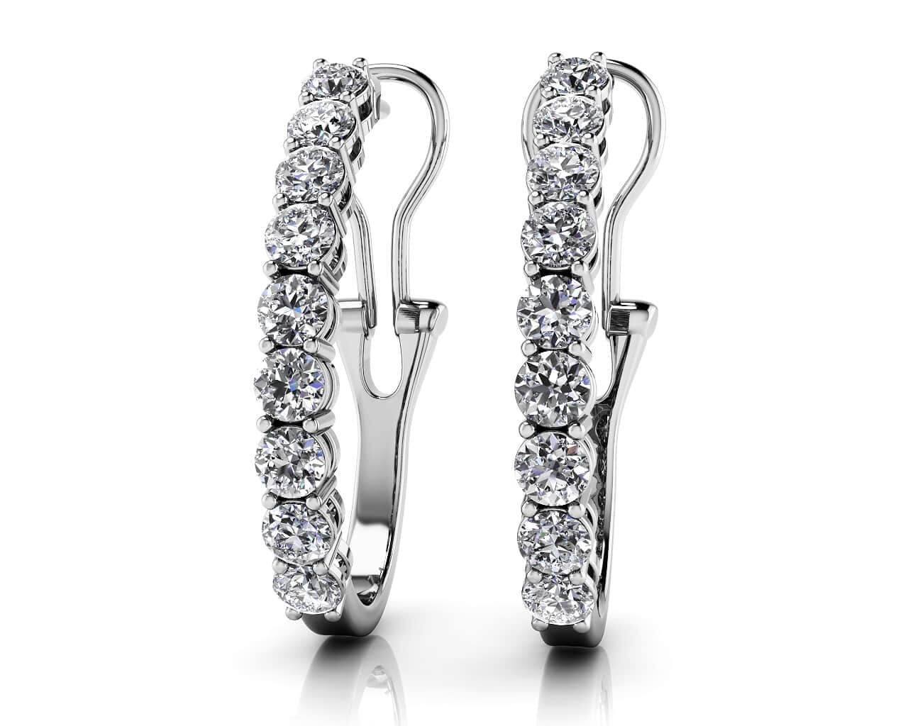 Scoop Diamond Earrings Lab-Grown Diamond  with 1.44 ct.(finished) 2.8mm