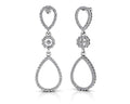 Diamond Drop Teardrop Earrings Lab-Grown Diamond  with 1.15 ct.(finished) 1.2mm, 1.5mm, 2mm