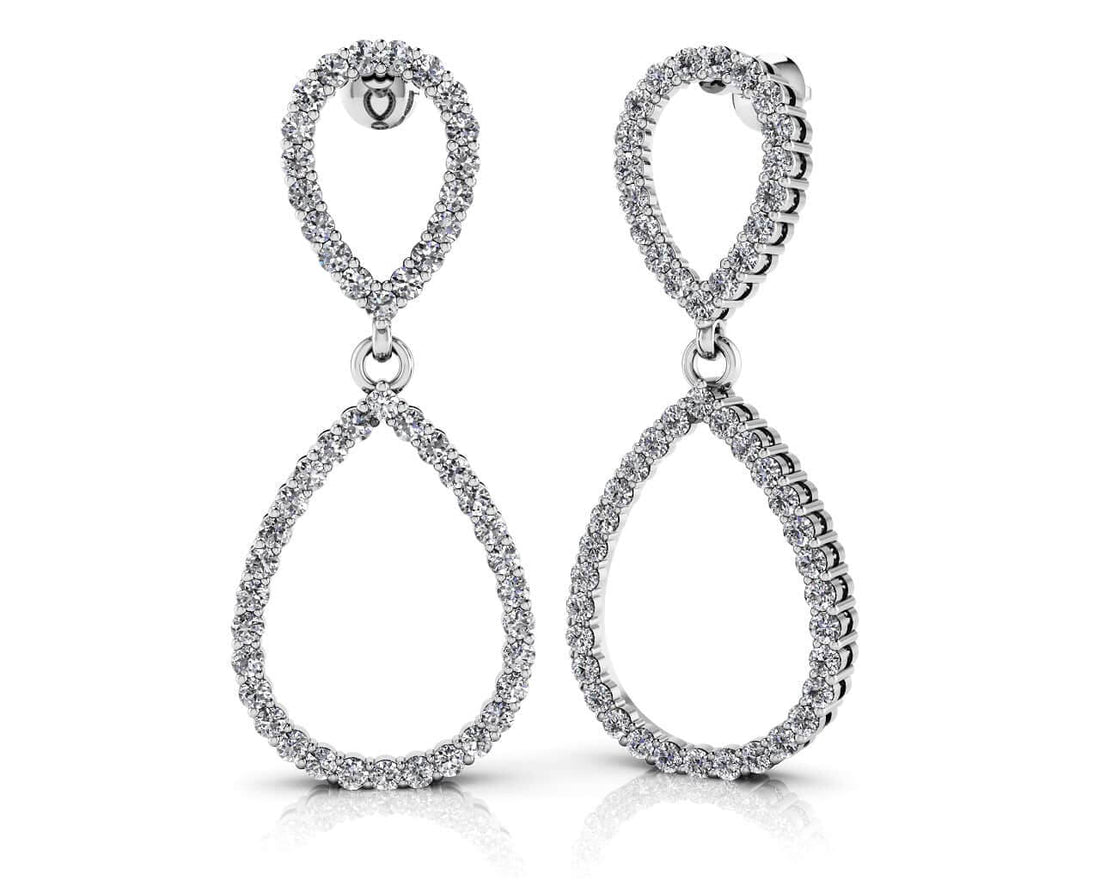 Diamond Figure Eight Earrings Diamond  with 0.78 ct.(finished) 1.2mm