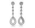 Designer Double Drop Diamond Earrings Lab-Grown Diamond  with 2.03 ct.(finished) 1.1mm, 1.3mm, 3.3mm