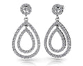 Double Teardrop Diamond Earrings Lab-Grown Diamond  with 1.15 ct.(finished) 1.2mm, 1.5mm, 2mm