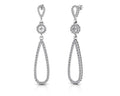 Long Teardrop Diamond Earrings Diamond  with 2.61 ct.(finished) 1.5mm, 1.7mm, 2mm