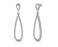 Long Teardrop Drop Diamond Earrings Lab-Grown Diamond  with 2.24 ct.(finished) 1.7mm