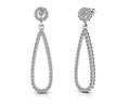 Long Teardrop Earrings Diamond  with 1.48 ct.(finished) 1.5mm, 2mm