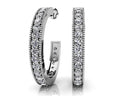 Diamond Lined Oval Shaped Hoops Diamond  with 2.04 ct.(finished) 2.4mm