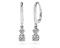 Double Drop Shiny Back Earrings Diamond  with 0.48 ct.(finished) 2.7mm, 3.5mm