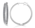 Double Row Inside Out Diamond Hoop Earrings Medium Diamond  with 2.70 ct.(finished) 1.4mm