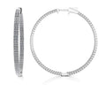 Double Row Inside Out Diamond Hoop Earrings Extra Lab-Grown Diamond  with 5.98 ct.(finished) 1.7mm