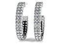 Two Row Diamond Open Hoop Earrings In Diamond  with 2.16 ct.(finished) 1.6mm