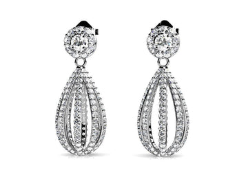 Dreamy Diamond Drop Earrings Diamond  with 2.28 ct.(finished) 1.1mm, 1.7mm, 2.5mm