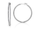 Single Row Inside Out Diamond Hoop Earring Large Diamond  with 1.80 ct.(finished) 1.5mm