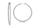 Inside Out Prong Set Diamond Hoop Earring X Large Diamond  with 7.22 ct.(finished) 2.8mm