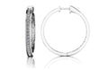 Medium Prong Set Diamond Lined Hoops Lab-Grown Diamond  with 0.60 ct.(finished) 1.3mm