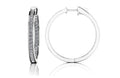 Medium Shared Prong Single Row Diamond Hoops Diamond  with 3.10 ct.(finished) 2.4mm