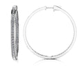 Extra Large Shared Prong Single Row Diamond Hoops Diamond  with 1.68 ct.(finished) 1.3mm