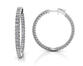 Elegant Curved Prong Diamond Hoop Earrings Medium Lab-Grown Diamond  with 1.44 ct.(finished) 1.5mm