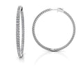 Elegant Curved Prong Hoop Earrings Extra Large Lab-Grown Diamond  with 2.25 ct.(finished) 1.5mm