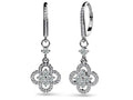 Diamond Clover Drop Earrings Diamond  with 3.00 ct.(finished) 1.5mm, 3.6mm