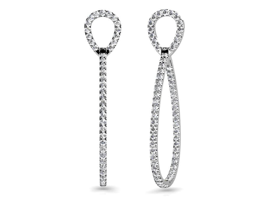 Select Inside Out Diamond Drop Earrings Lab-Grown Diamond  with 2.48 ct.(finished) 1.6mm