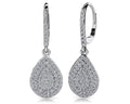 Teardrop Diamond Drop Earrings Diamond  with 2.04 ct.(finished) 1.5mm