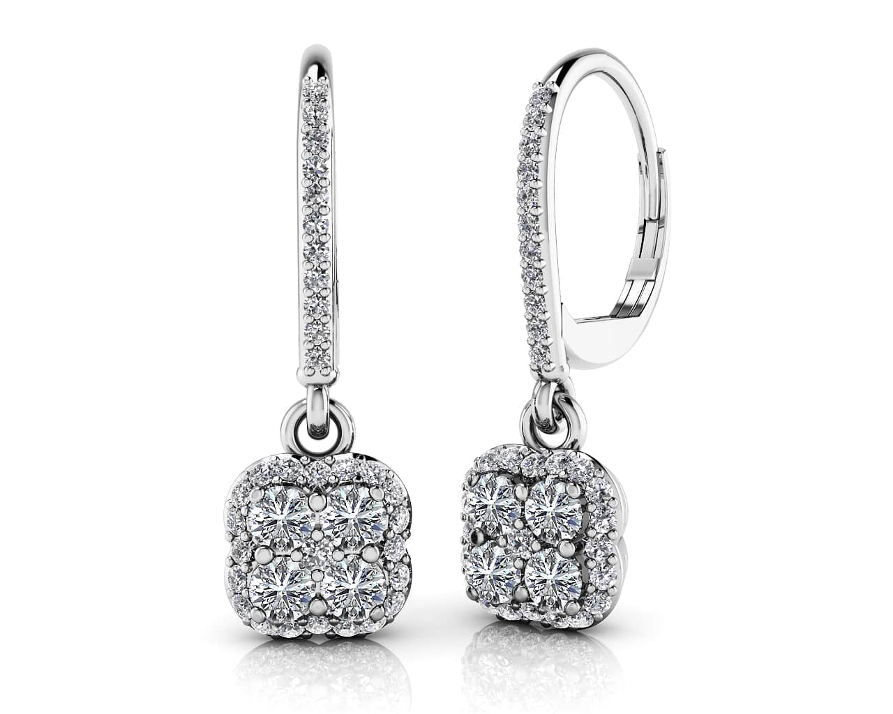 Lucky In Love Diamond Drop Earrings Diamond  with 0.80 ct.(finished) 1mm, 2.5mm