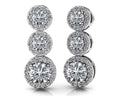 Past Present Always Diamond Earrings Lab-Grown Diamond  with 2.83 ct.(finished) 1.1mm, 3.7mm, 5.7mm