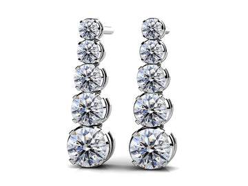 Vertical Journey Diamond Earrings Diamond  with 1.47 ct.(finished)