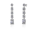 Three Shape Drop Diamond Earrings Diamond  with 4.04 ct.(finished) 7x5mm, 3.5mm, 3.8mm