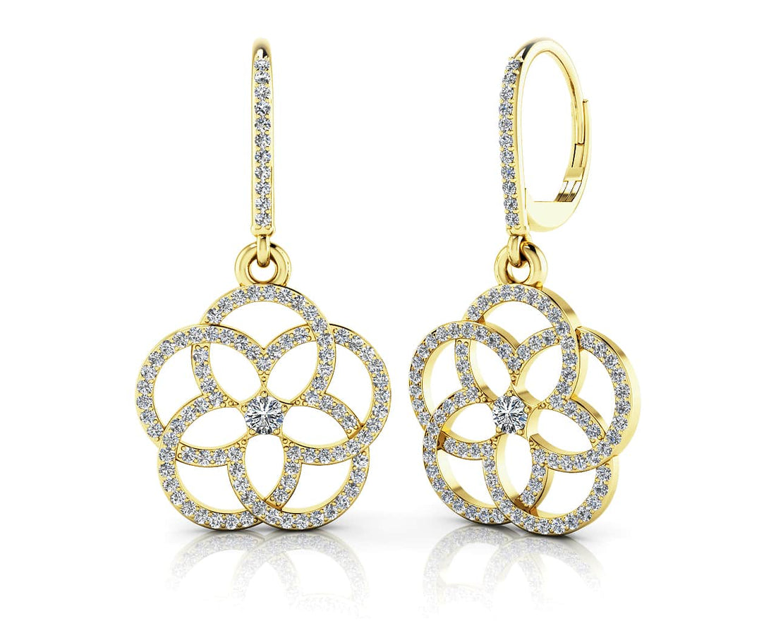 Love Blossom Diamond Earrings Diamond  with 1.11 ct.(finished) 1mm, 2.7mm